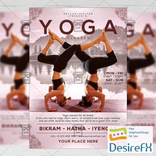 Exclusive Yoga Classes - Sport A5 Flyer Template