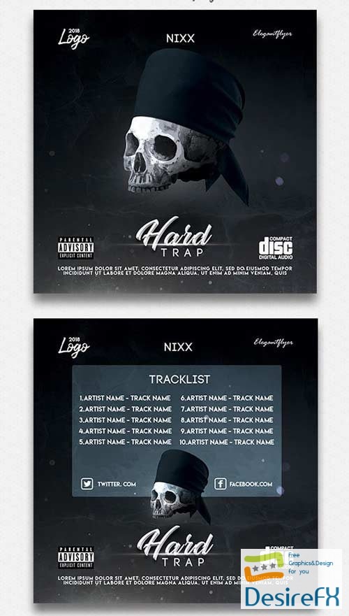 Hard Trap V1 2018 Premium CD Cover PSD Template