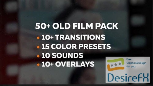 50+ Old Film Pack Transitions, Color Presets