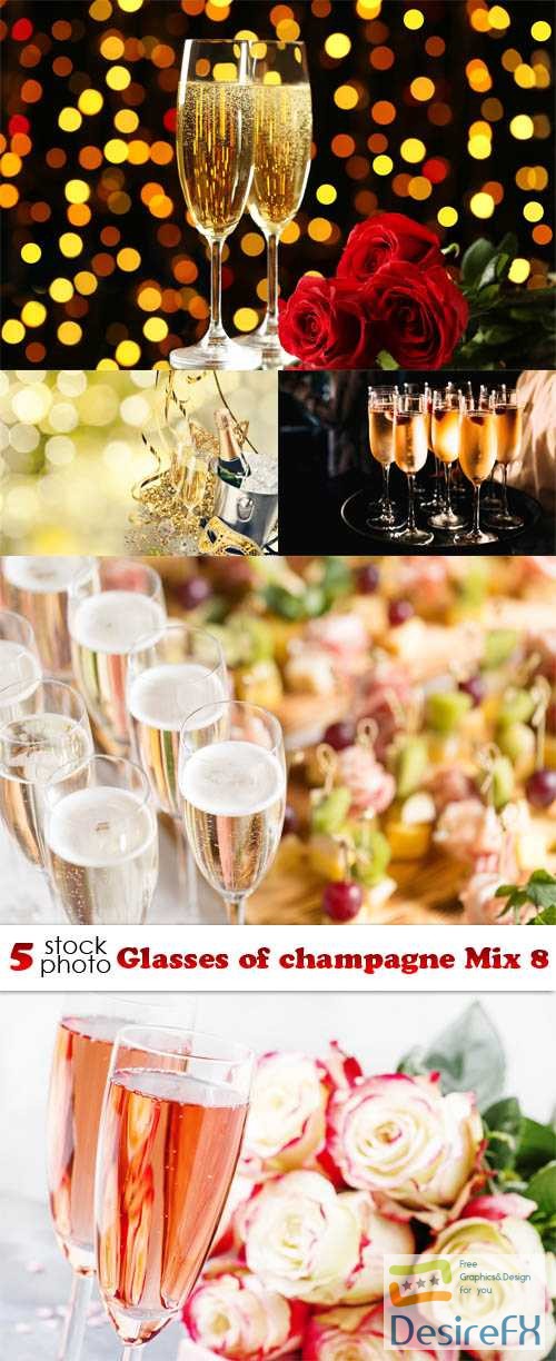 Glasses of champagne Mix 8