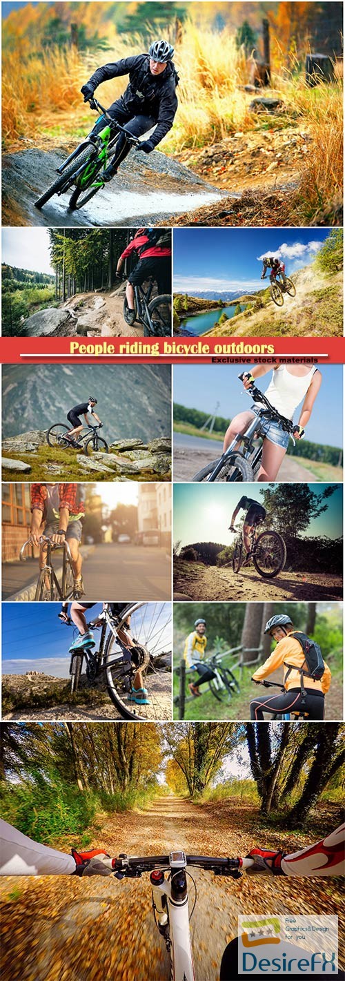People riding bicycle outdoors