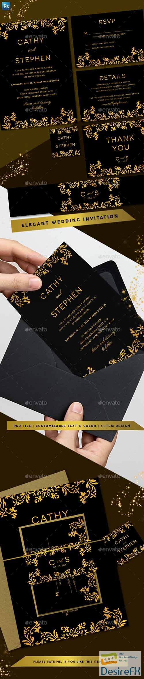Elegant Gold Wedding Invitation 20505585