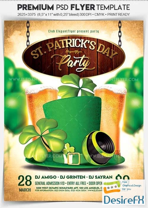 St. Patrick’s Day Party V16 Flyer PSD Template + Facebook Cover