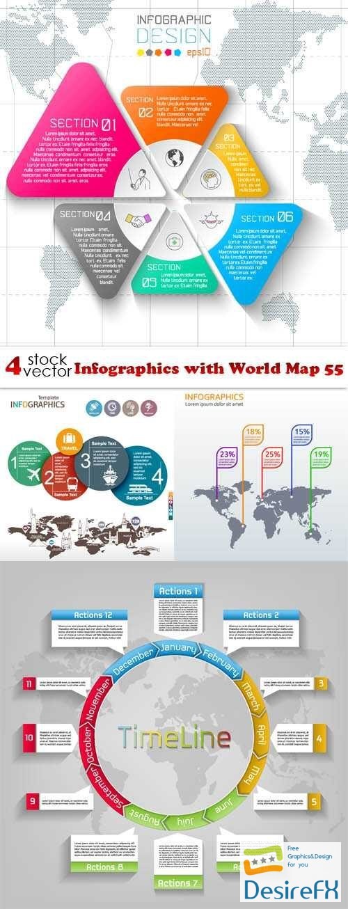 Infographics with World Map 55