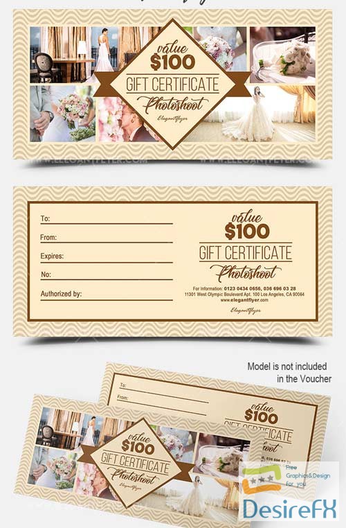 Photoshoot V12018 Gift Certificate PSD Template