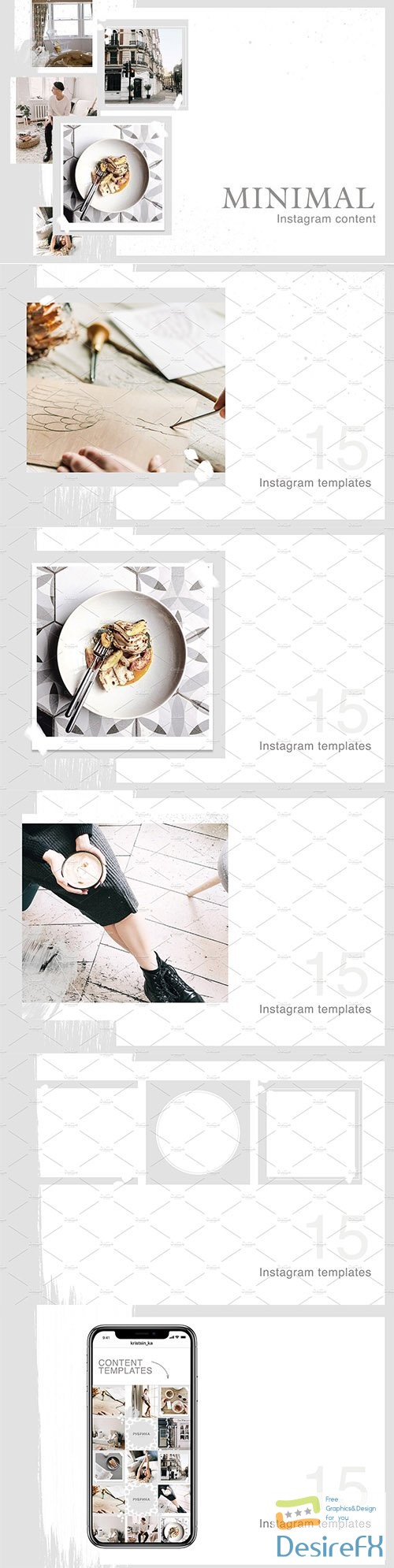 CreativeMarket - MINIMAL 15 instagram templates 2369646