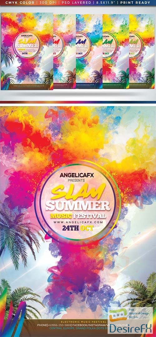 CreativeMarket - Slam Summer Fest Music Festival 2369759