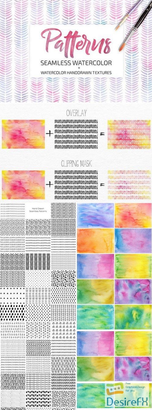 Watercolor Patterns &amp; Textures Kit 1620304