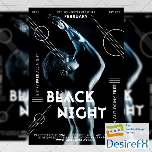 Black Night - Club A5 Flyer Template