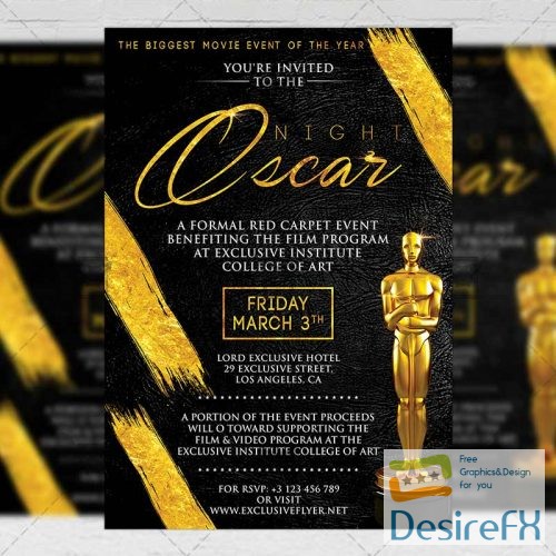 Club A5 Flyer Template - Oscar Night