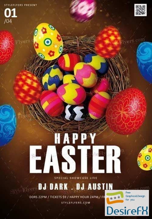 Happy Easter V14 2018 PSD Flyer Template