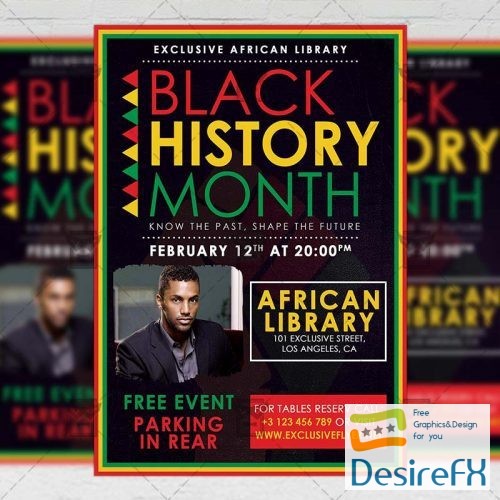 Community A5 Flyer Template - Black History Month Event
