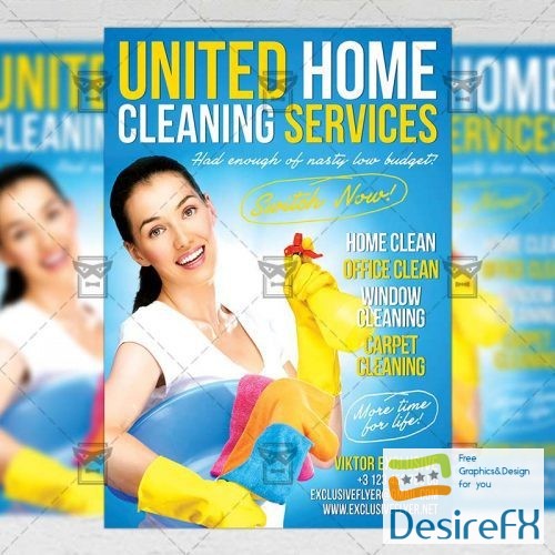 Business A5 Flyer Template - House Cleaning Service