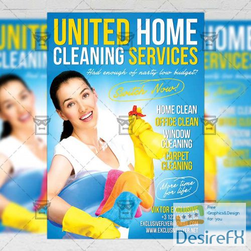 Business A5 Flyer Template - House Cleaning Service