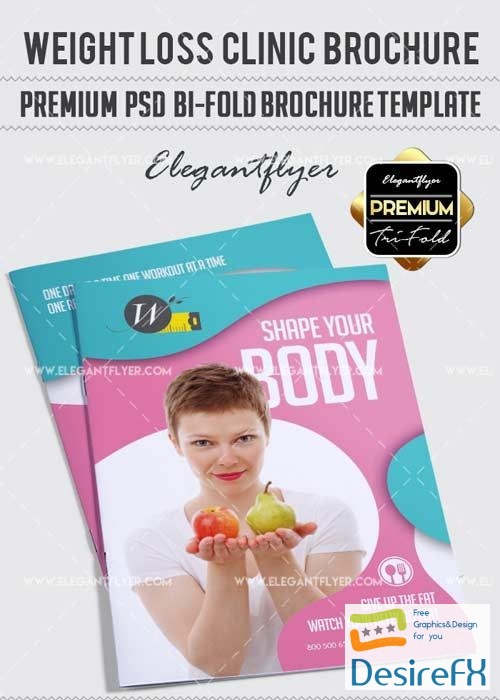 Weight Loss V1 2018 Premium Bi-Fold PSD Brochure Template