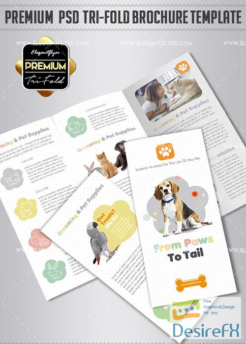 Pet Store V1 2018 Premium Tri-Fold PSD Brochure Template