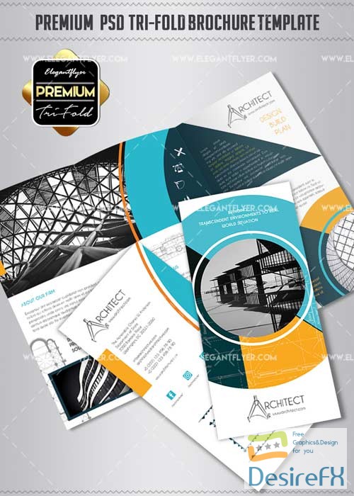 Architectural Design V1 2018 Premium Tri-Fold PSD Brochure Template