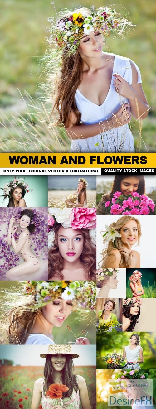 Woman And Flowers - 15 HQ Images