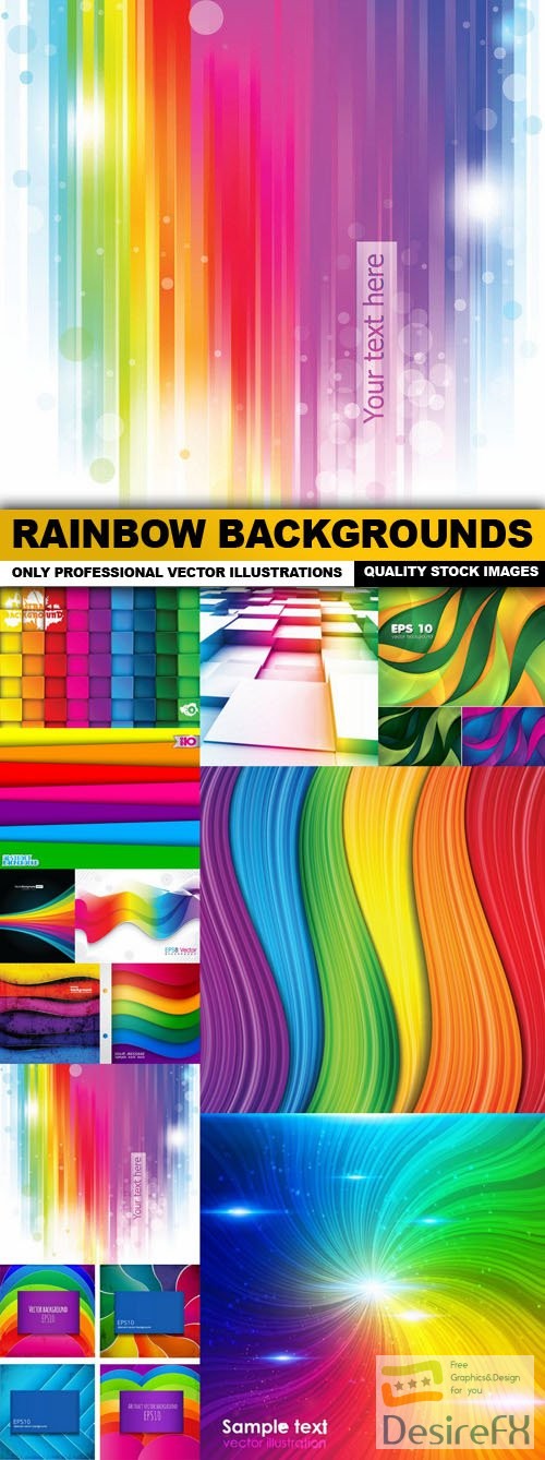 Rainbow Backgrounds - 12 Vector