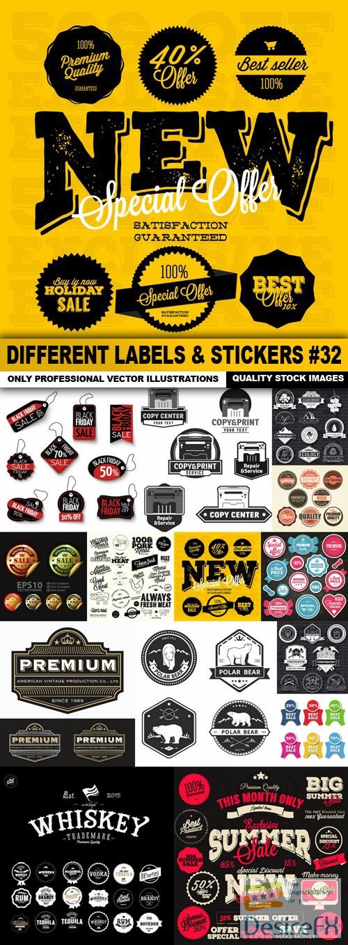 Different Labels &amp; Stickers #32 - 14 Vector