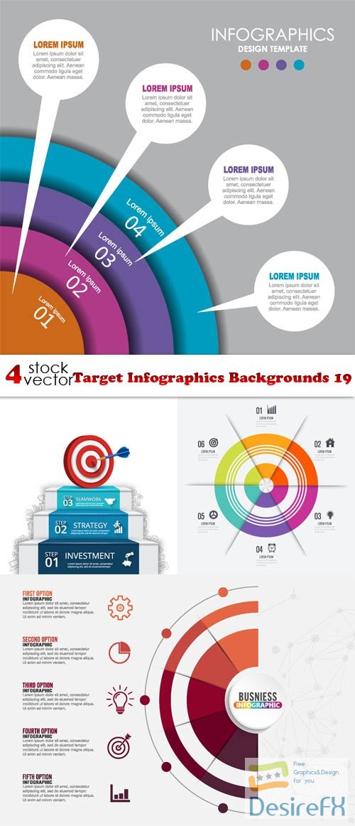 Vectors - Target Infographics Backgrounds 19