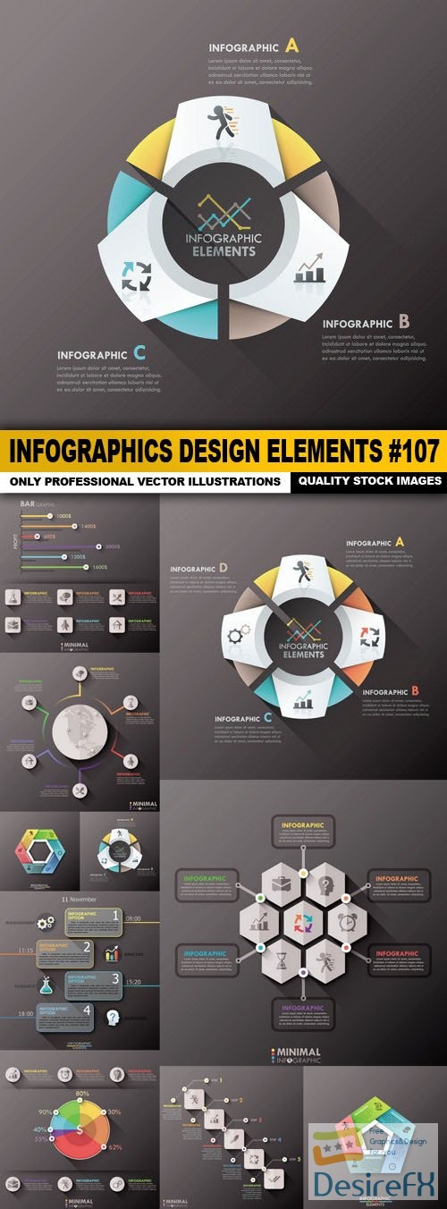 Infographics Design Elements #107 - 10 Vector