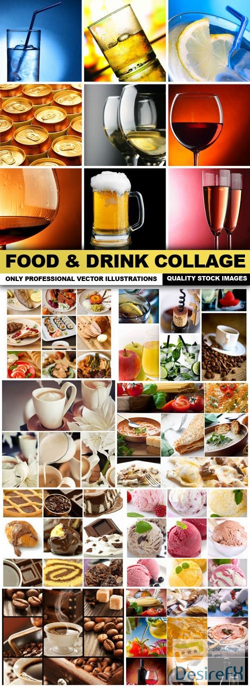 Food &amp; Drink Collage - 10 HQ Images