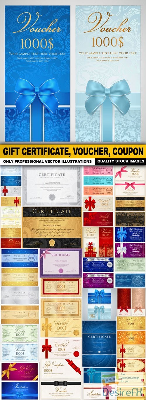 Gift Certificate, Voucher, Coupon - 30 Vector
