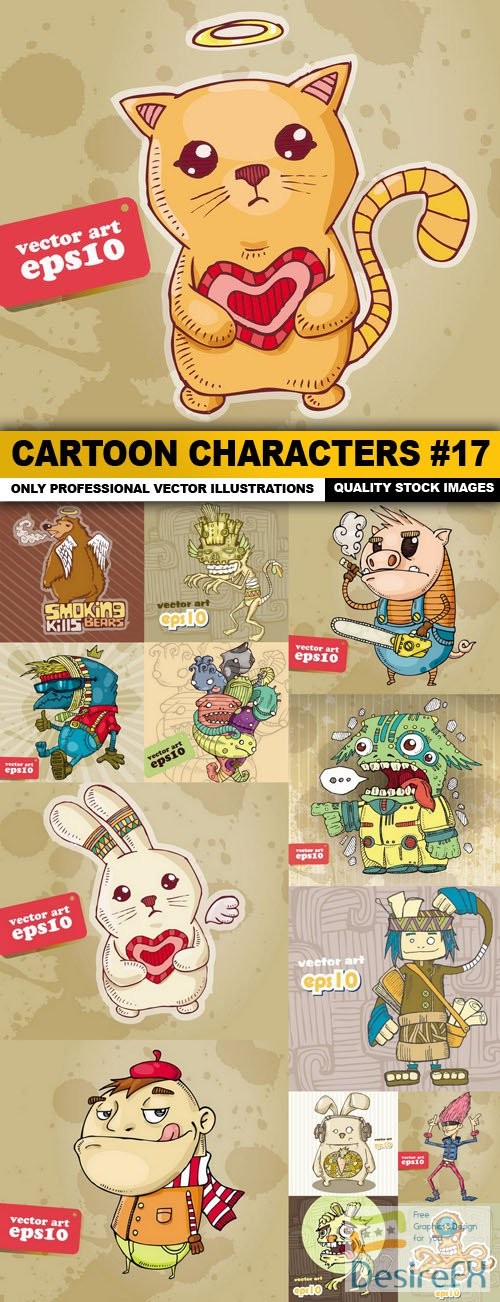 Cartoon Characters #17 - 14 Vector