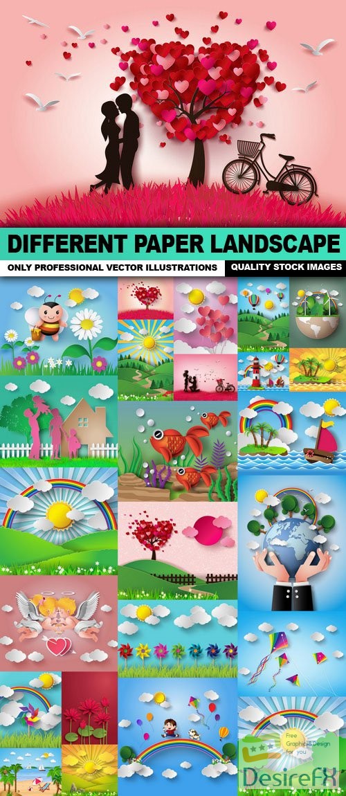 Different Paper Landscape - 25 Vector