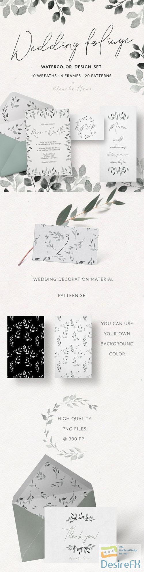Wedding Foliage Design Set 2378863