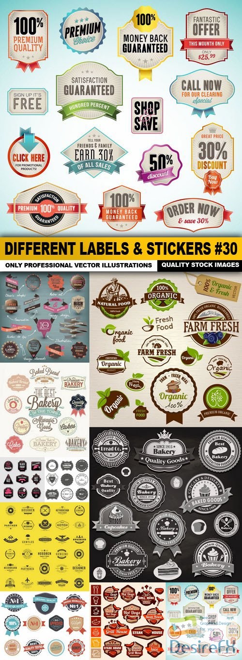 Different Labels & Stickers #30 - 10 Vector