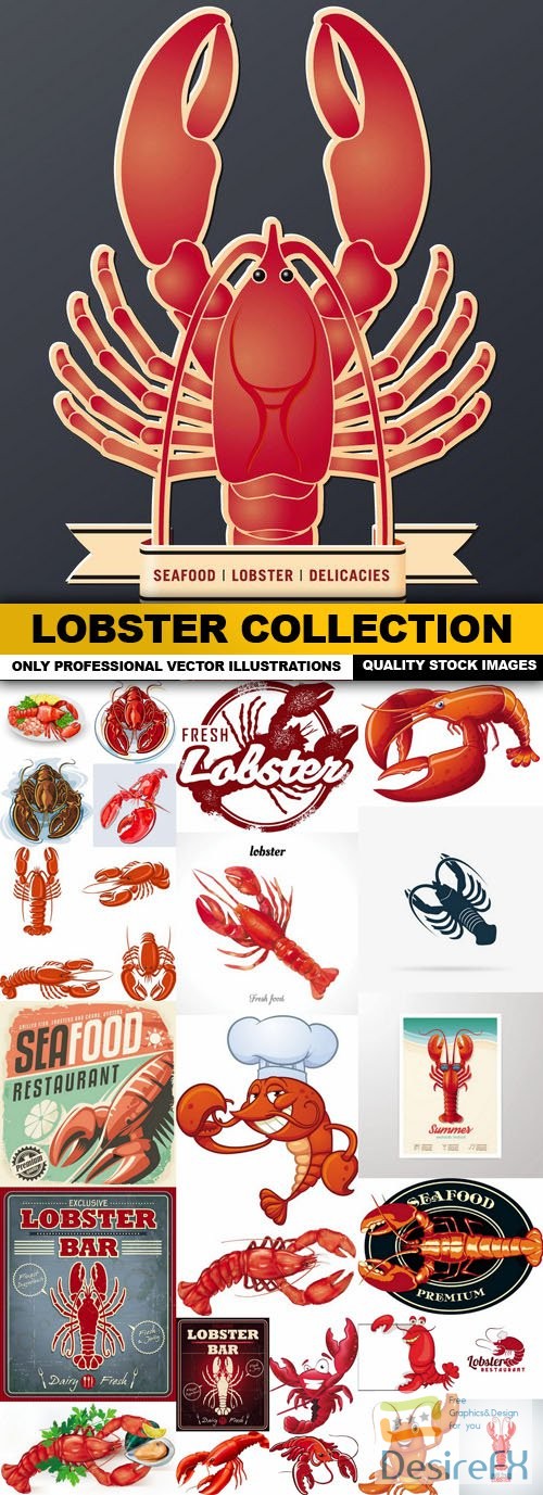 Lobster Collection - 25 Vector