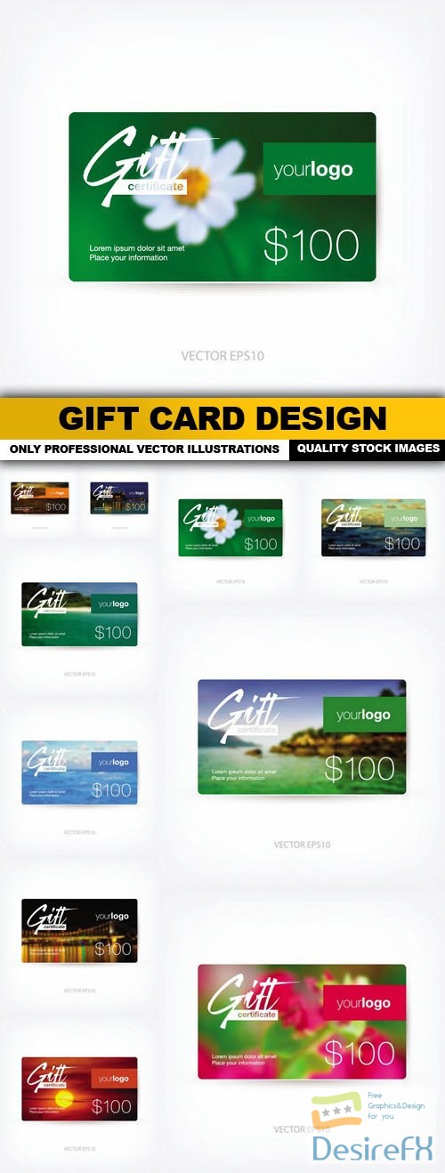 Gift Card Design - 10 Vector