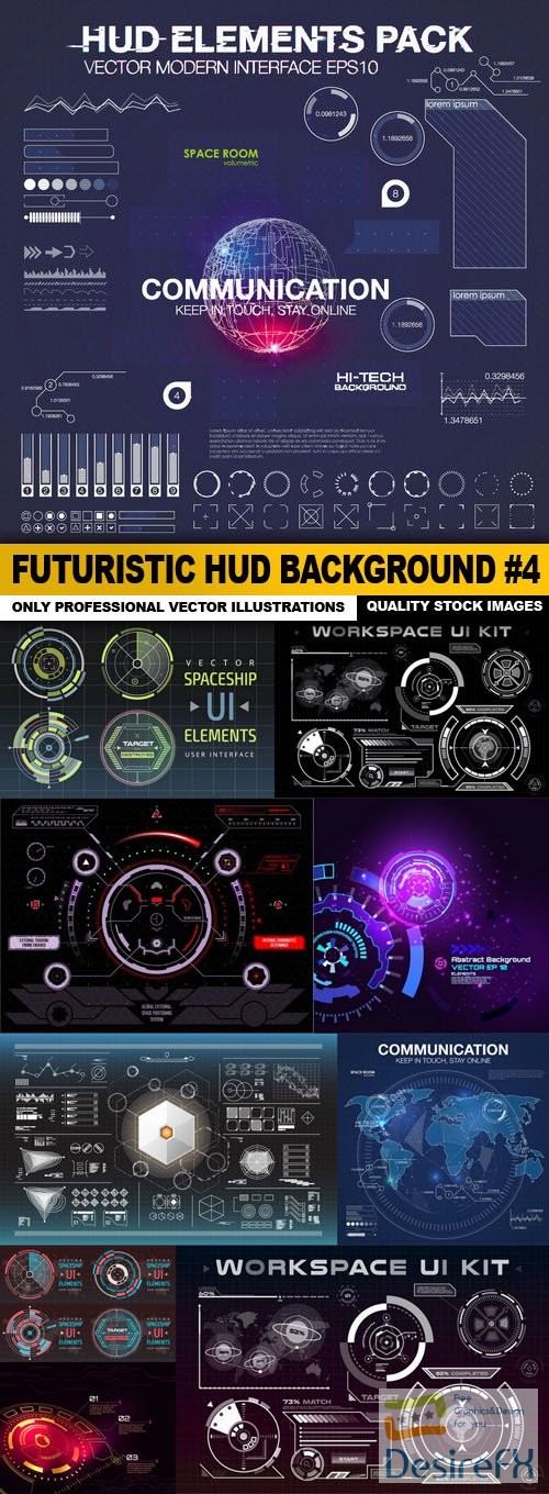 Futuristic HUD Background #4 - 10 Vector