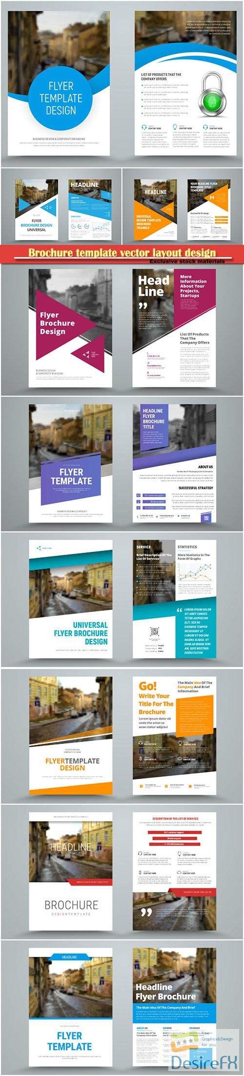 Brochure template vector layout design, corporate business annual report, magazine, flyer mockup # 168