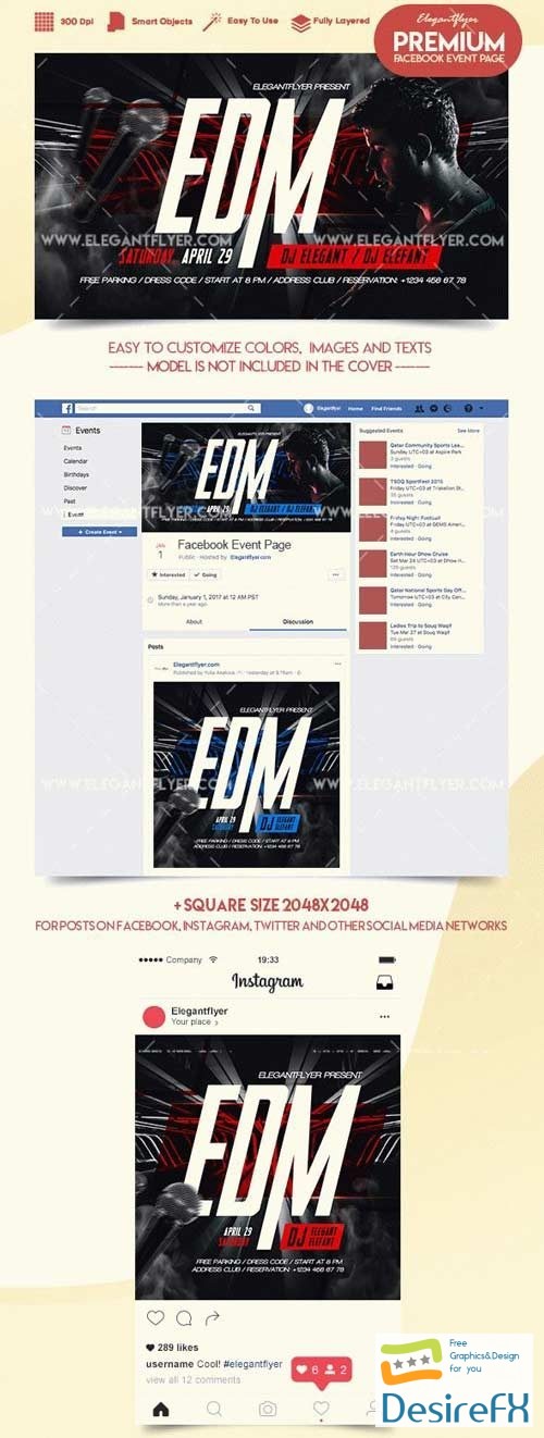 EDM V1 2018 Premium Facebook Event Page