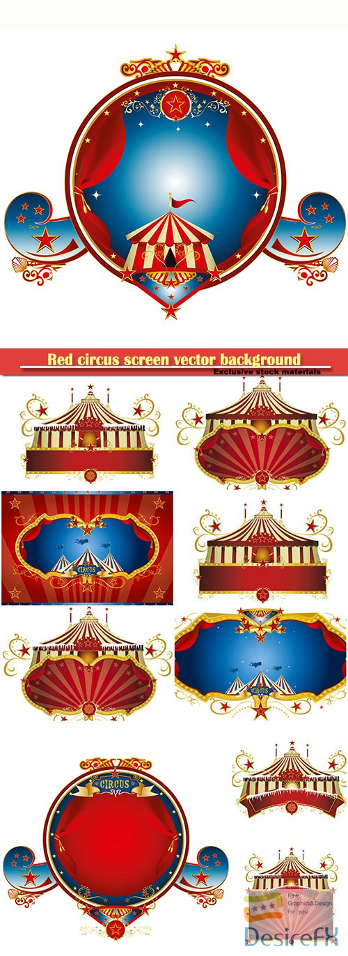 Red circus screen vector background