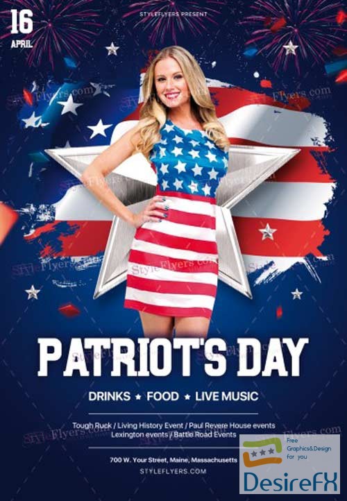 Patriot’s Day V2 2018 Flyer Template