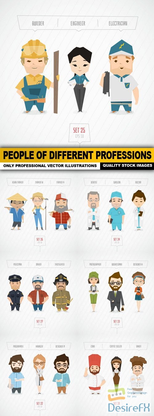 People Of Different Professions - 7 Vector