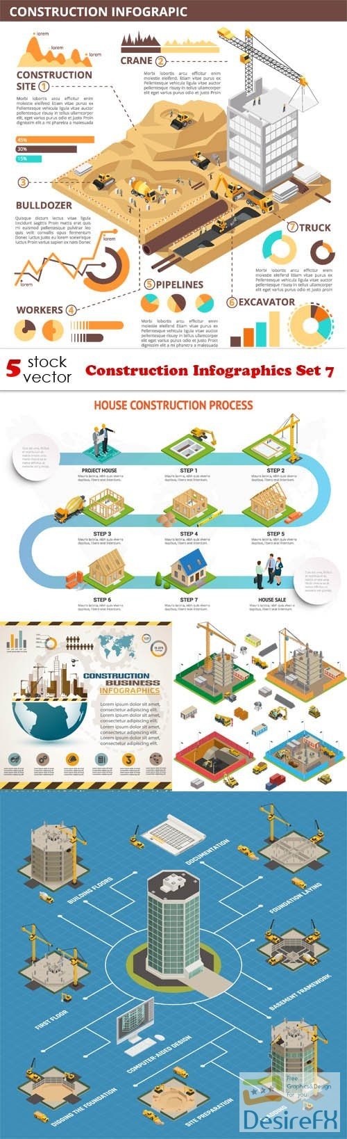 Vectors - Construction Infographics Set 7
