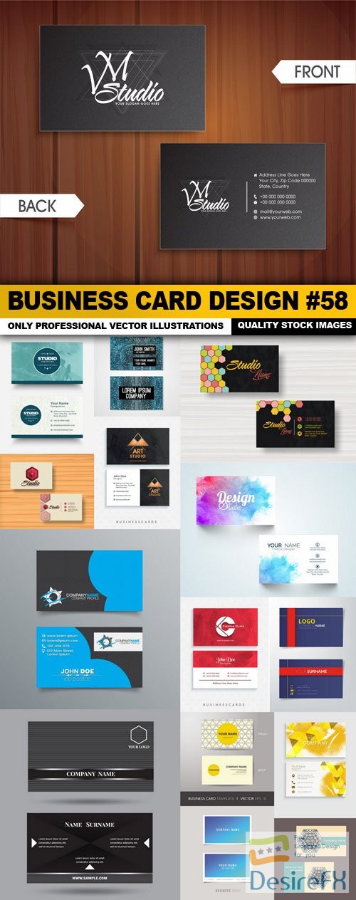 Business Card Design #58 - 15 Vector