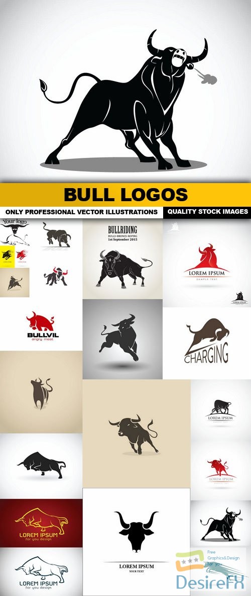 Bull Logos - 20 Vector