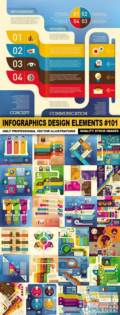 Infographics Design Elements #101 - 25 Vector