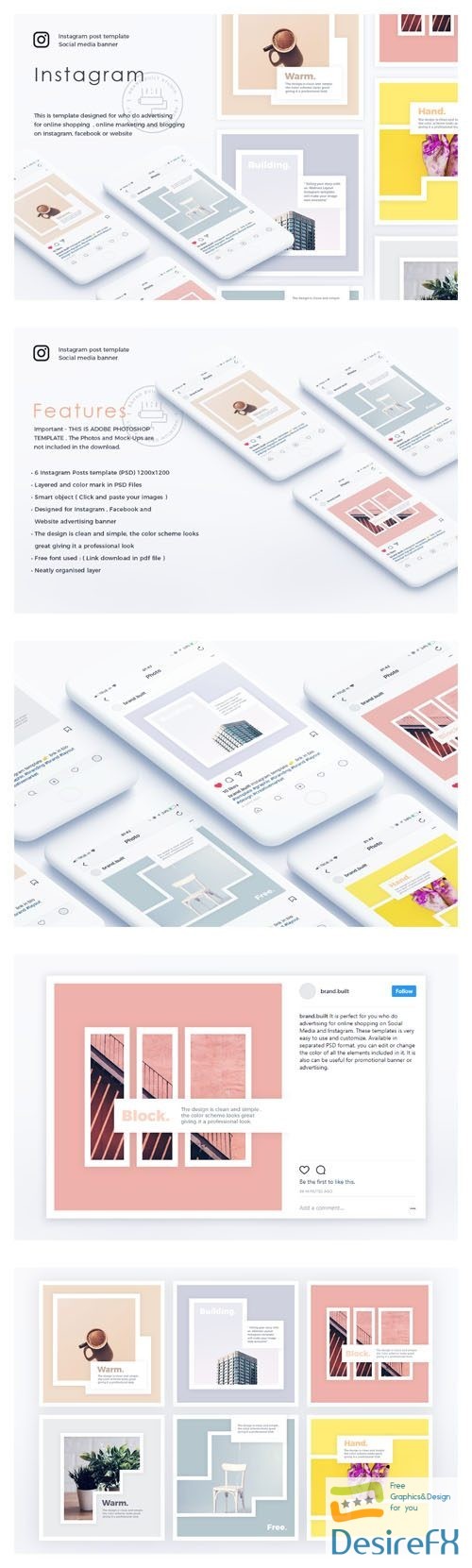 Abstract Instagram Layout PSD Templates
