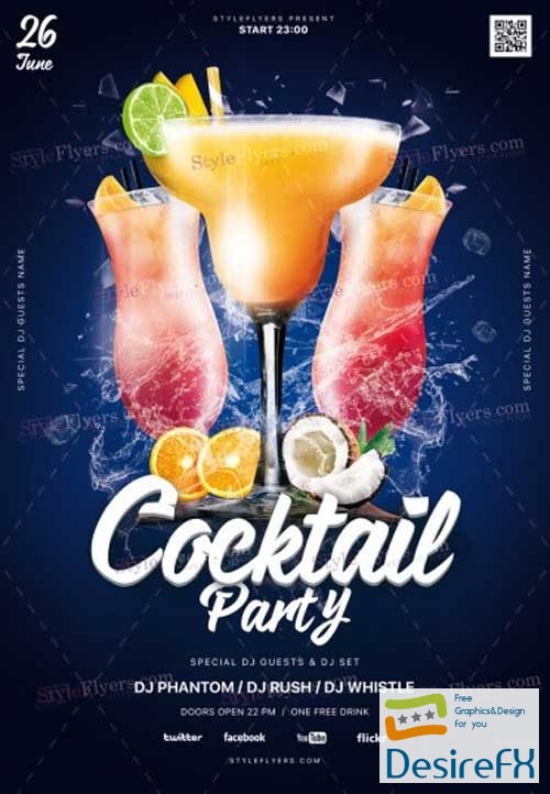 Cocktail Night V3 2018 PSD Flyer Template