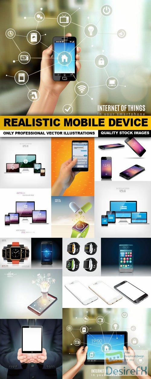 Realistic Mobile Devise - 15 Vector