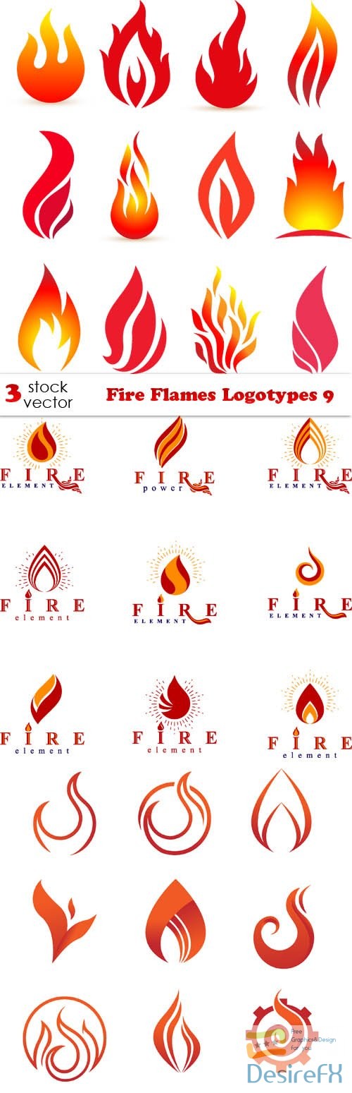 Vectors - Fire Flames Logotypes 9