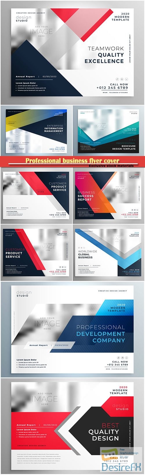 Professional business flyer cover vector template