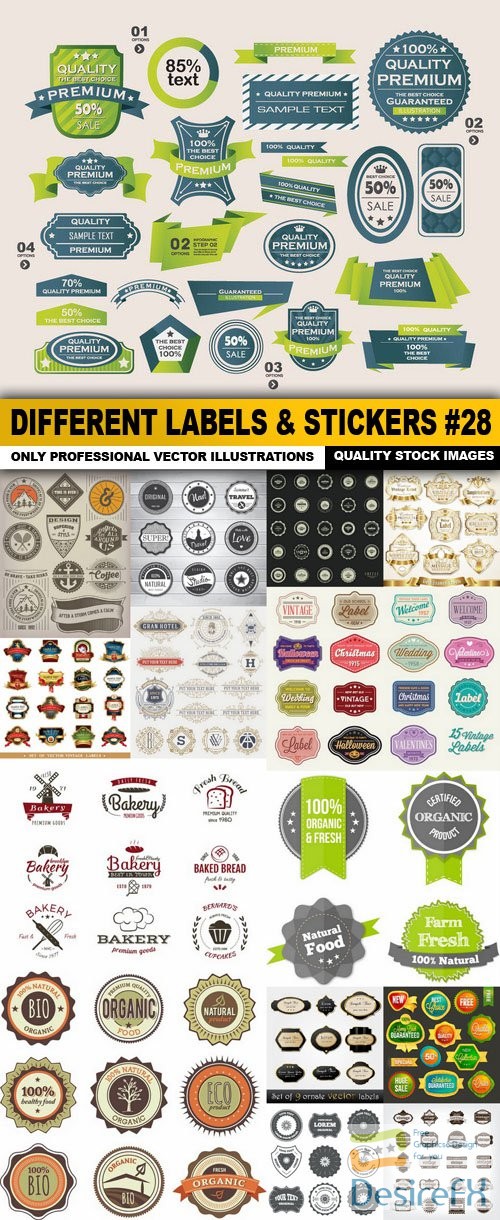 Different Labels &amp; Stickers #28 - 15 Vector